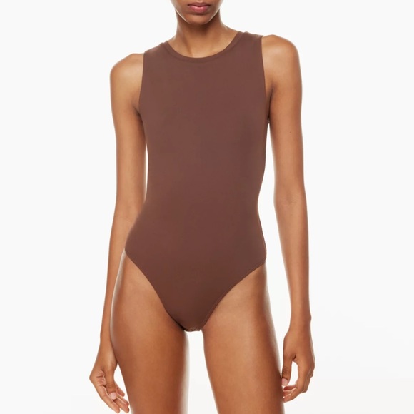 Aritzia Tops - ARITZIA | Babaton Rich Mocha Brown Contour Muscle Bodysuit
